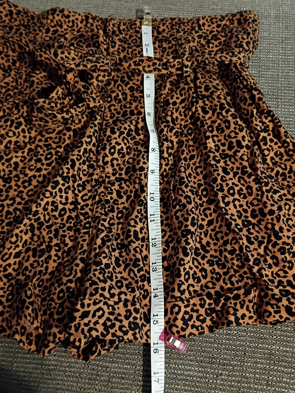 Topshop Leopard Print High Waist Shorts Size 8 - Picture 8 of 9